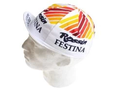 Vintage Cycling Cap - Rossin Festina - Weiss -Fahrradzubehör Geschäft 0024242 vintage cycling caps rossin festina