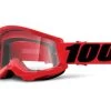 100% Strata 2 Goggle - Clear Lens - Red -Fahrradzubehör Geschäft Strata2Goggle ClearLens red 1